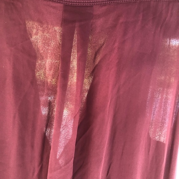Diane Von Furstenberg DVF 12 burgundy sleeveless V-neck faux wrap semi sheer - Picture 11 of 16